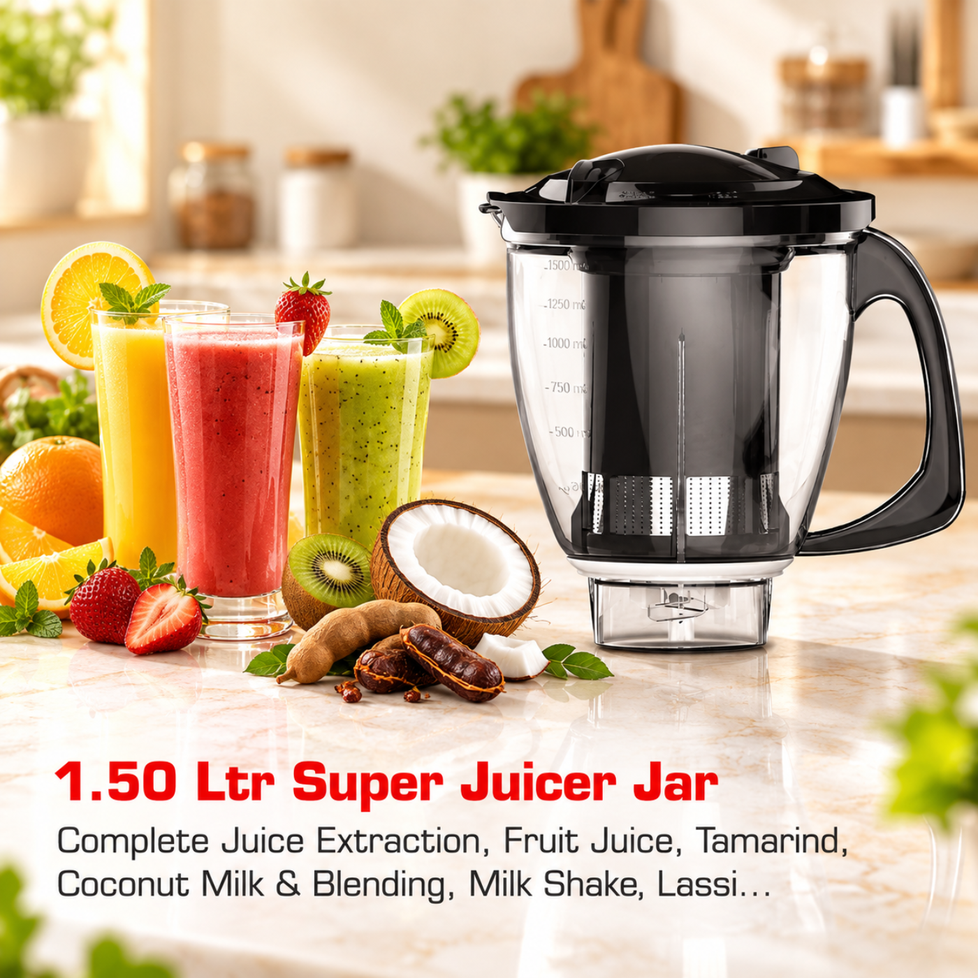 Vidiem Veer 650W Mixer Grinder with 4 Jars | Super Juicer & Blender - Image 3