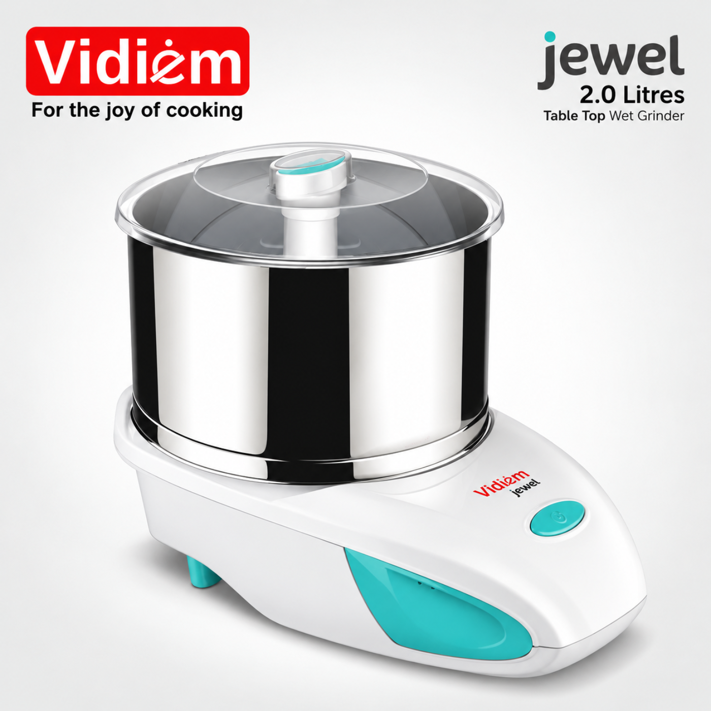 Vidiem JEWEL ST 2L Table Top Wet Grinder | 90W Direct Drive Motor - Image 2