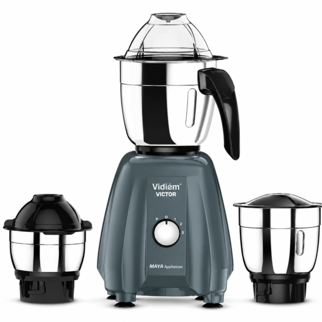 Vidiem Victor 600W Mixer Grinder with 3 Jars | Grey